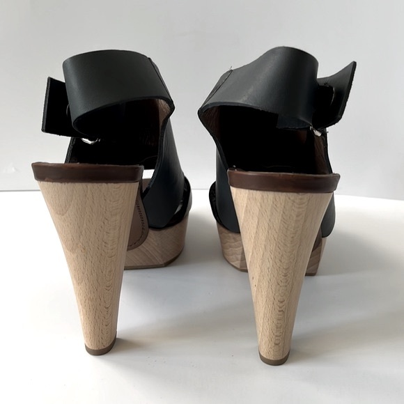Marni Colorblock Leather Slingback Wood Platform Sandals, size: EU 40 US10 - Picture 8 of 12
